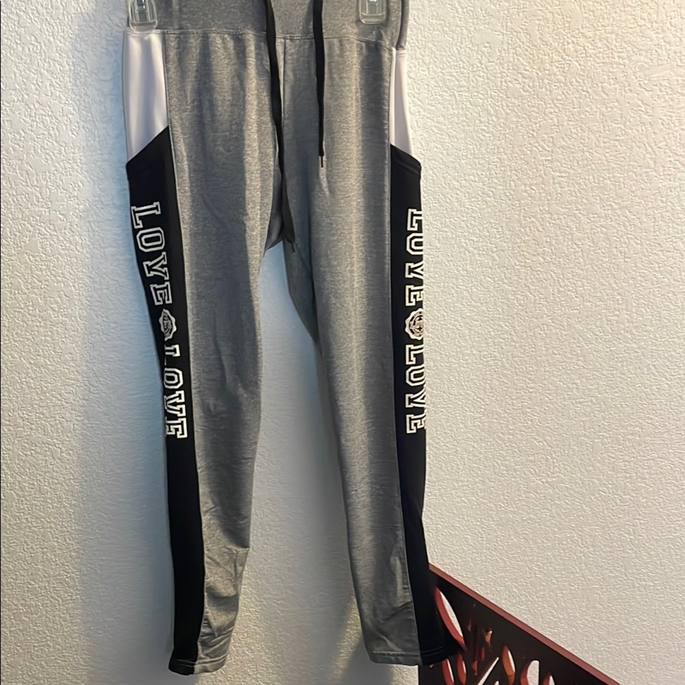 Love Gray and Black Joggers
